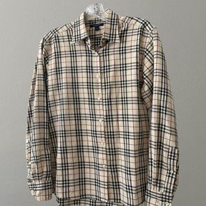 Used Burberry Tan Button-Down Collared Shirt